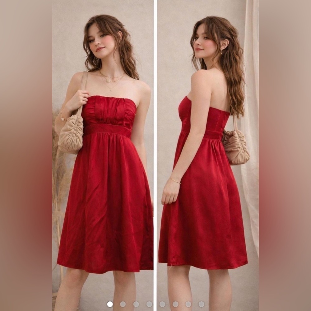 Banana Republic size 0P strapless red dress